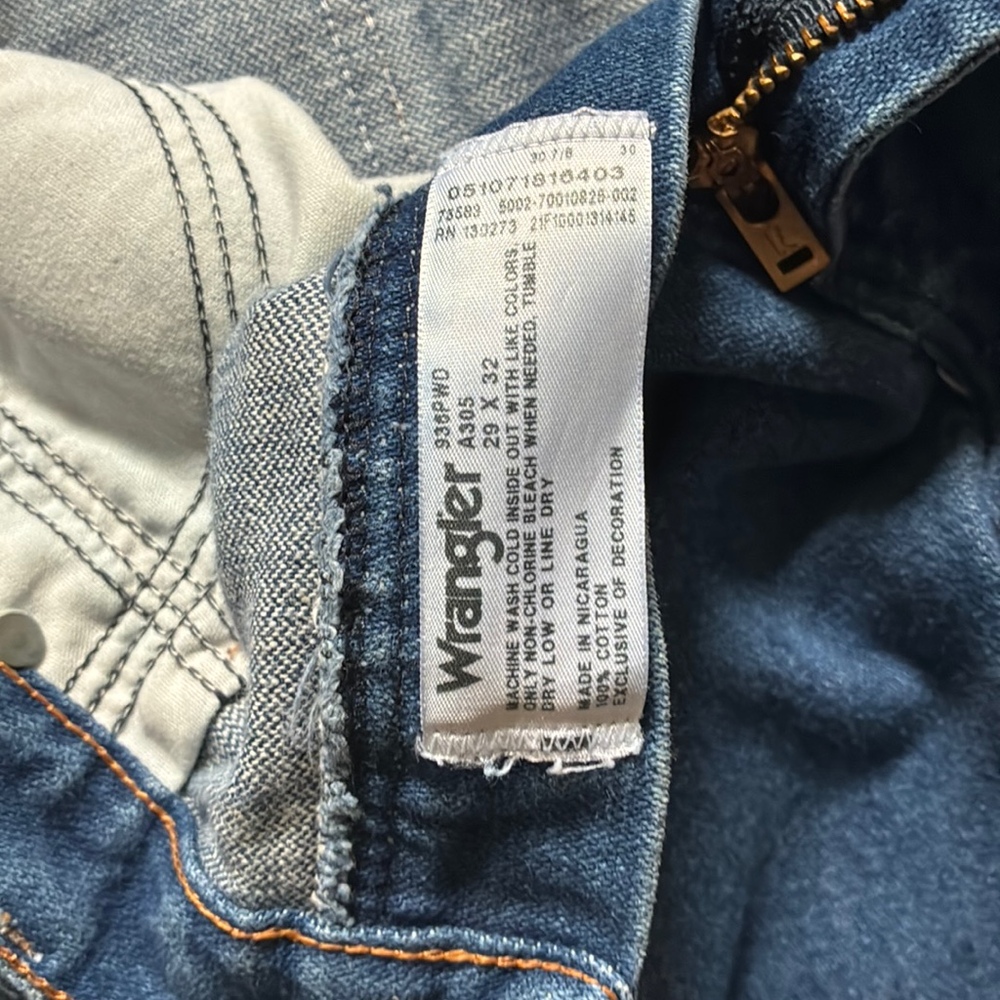 90s Wrangler Jeans Straight Leg Western High Rise Denim Pants Blue Vintage